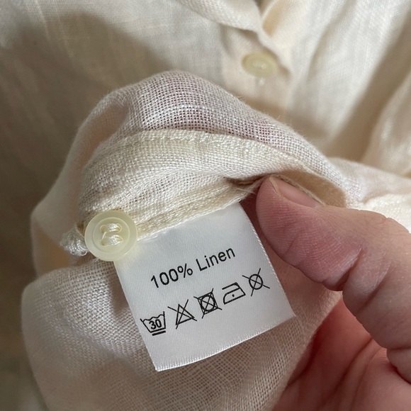 Sauths linen blouse beige button down drop sleeve NWT women’s size xl / xxl - Picture 6 of 6